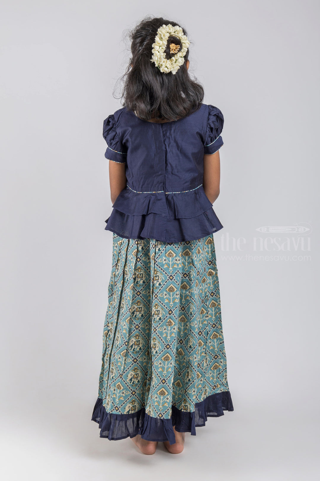 The Nesavu Pattu Pavadai Pattu Langa: Perfect for Celebrations and Special Occasions Nesavu Animal Printed Skirt For Girls | Pattu Pavadai For Girls | The Nesavu