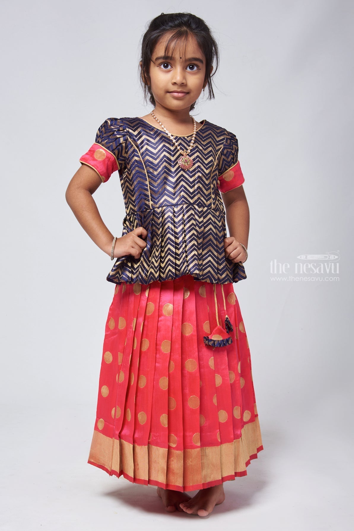 New Arrival Half Saree Kanjiveram Silk Zari Lehanga With Blouse Along With  Embroidery Duppta - Khwaissh