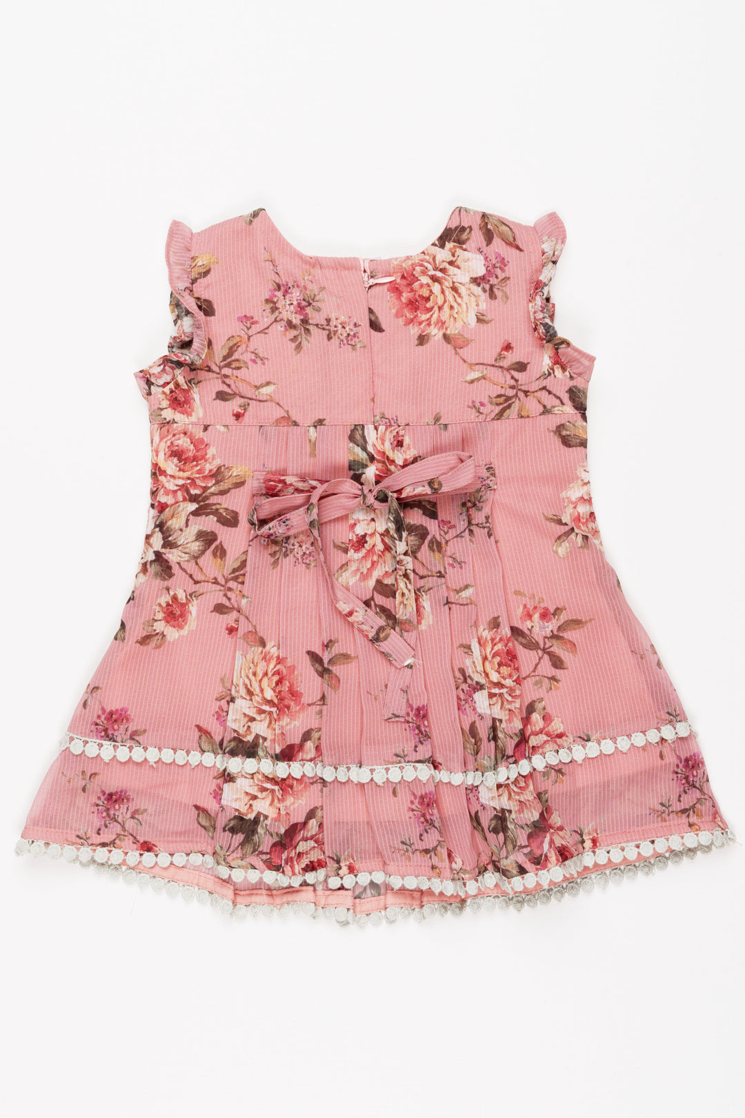 The Nesavu Baby Cotton Frocks Pink Radiance: Sparkling Sequin Embroidered Floral Pleated Baby Dress for Petite Fashion Icons Nesavu Designer baby girl dresses | Festive baby girl frocks | The Nesavu