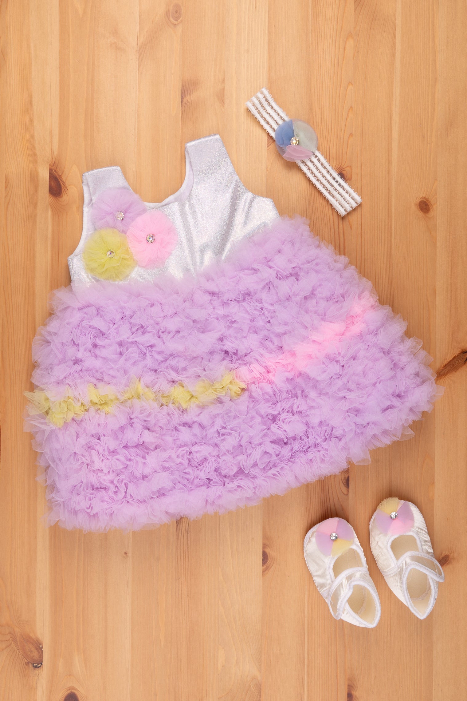 Puffy toddler tutu dress made of tulle and lace - Short girl tutu yell