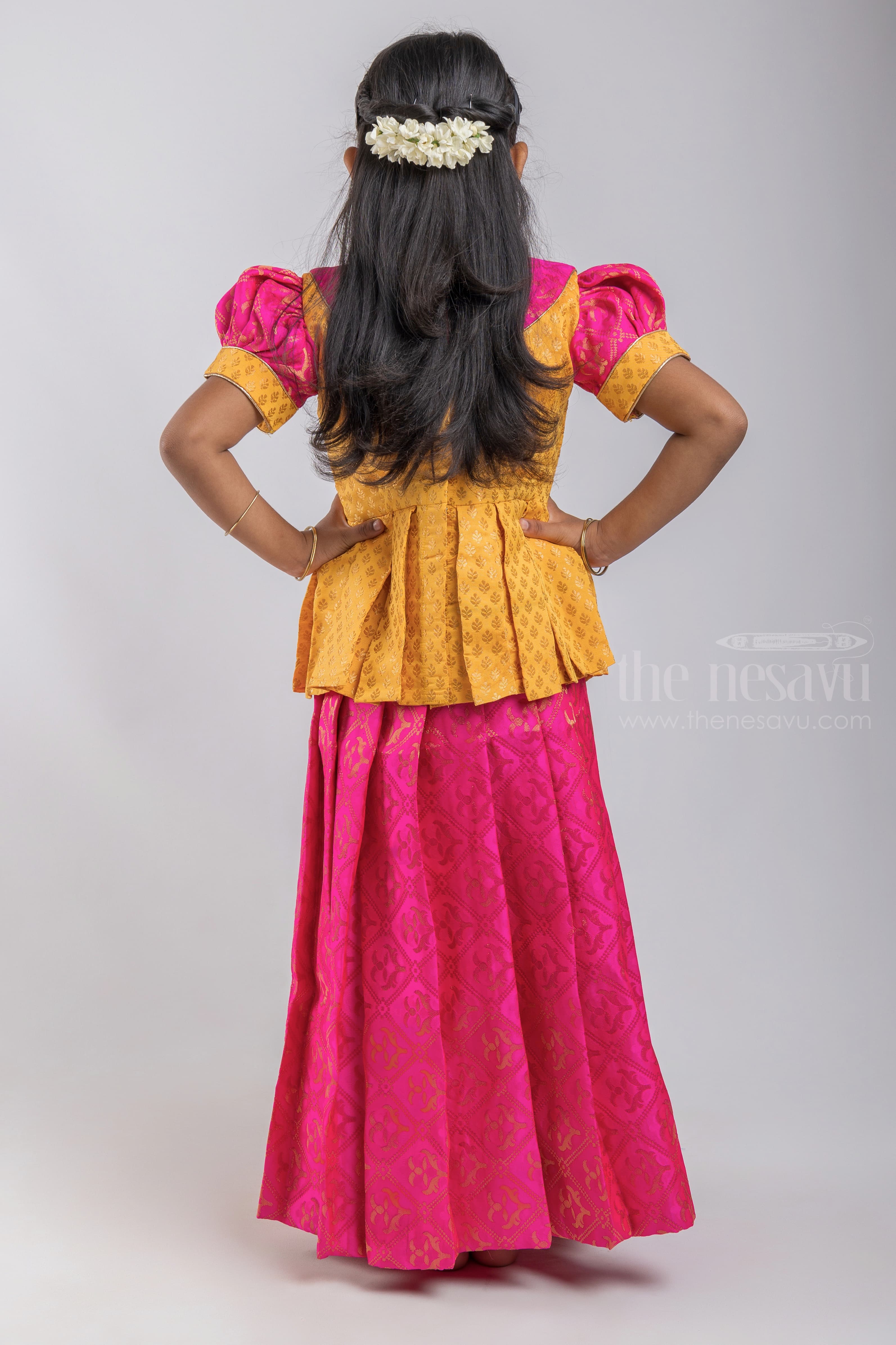 Brocade pattu pavadai best sale