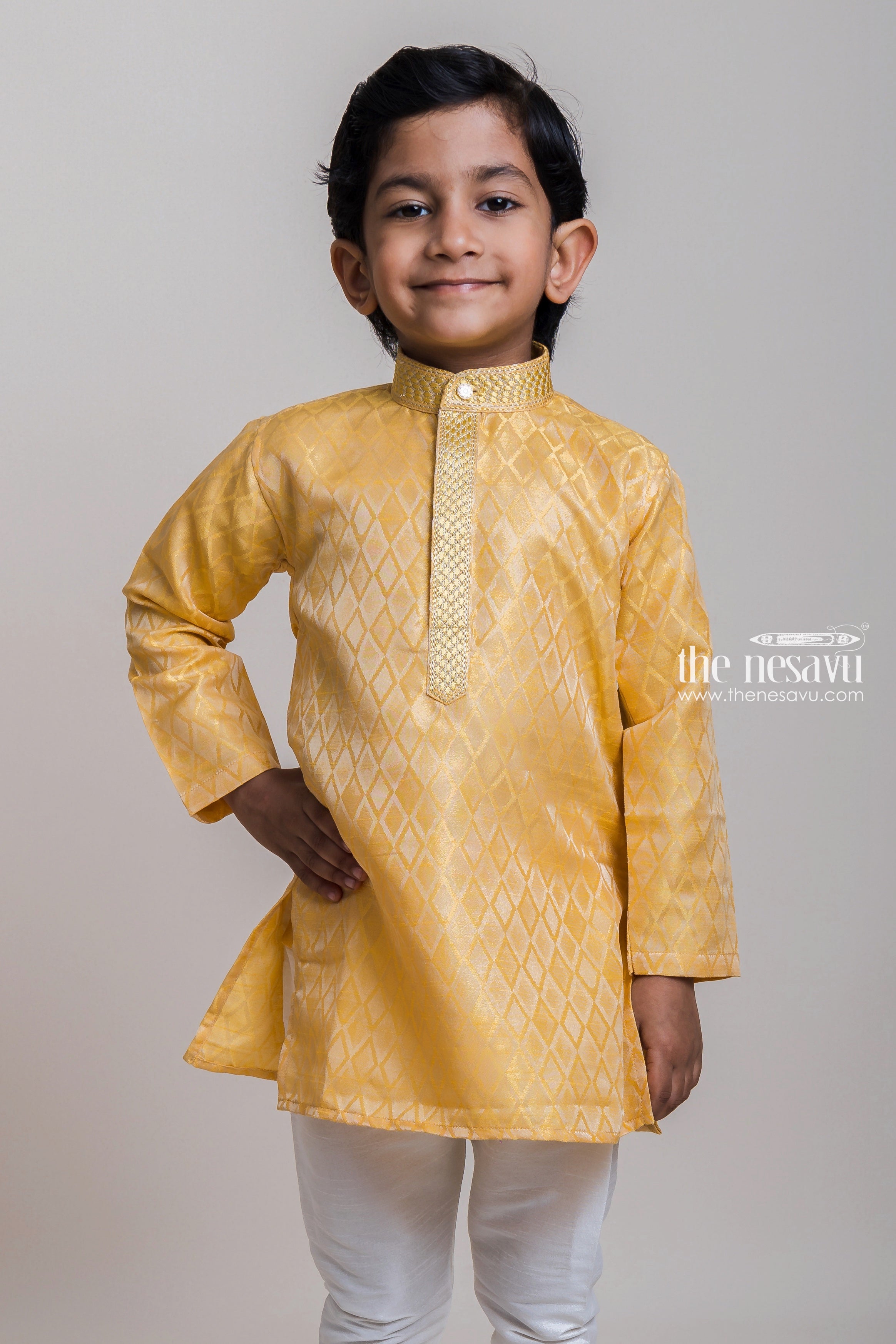 Yellow kurta pajama discount for baby boy