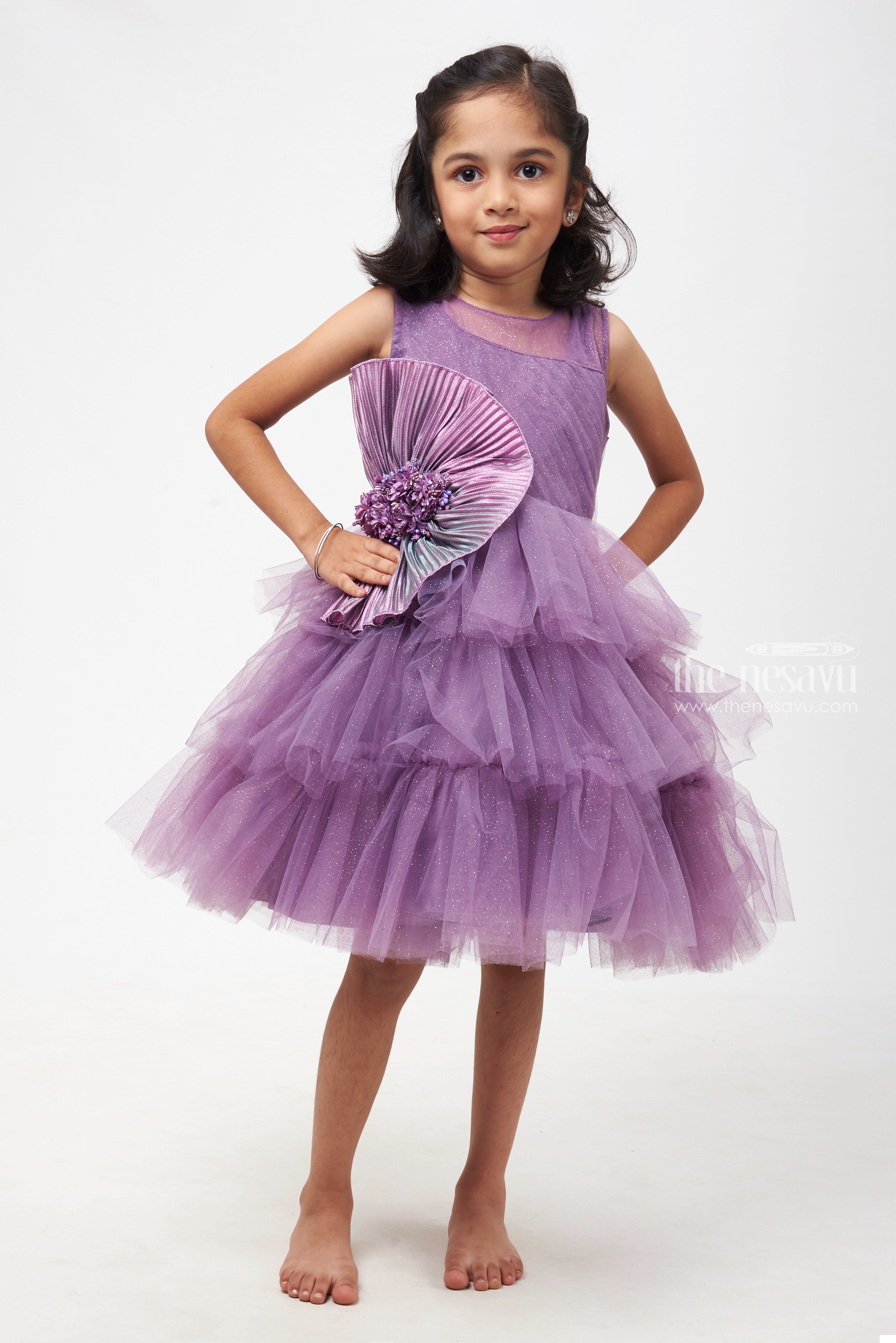 Buy Naarz Fashion Girls Purple Solid Cotton Silk Maxi Gown Dress (12 to 13  Years) Online at Best Prices in India - JioMart.