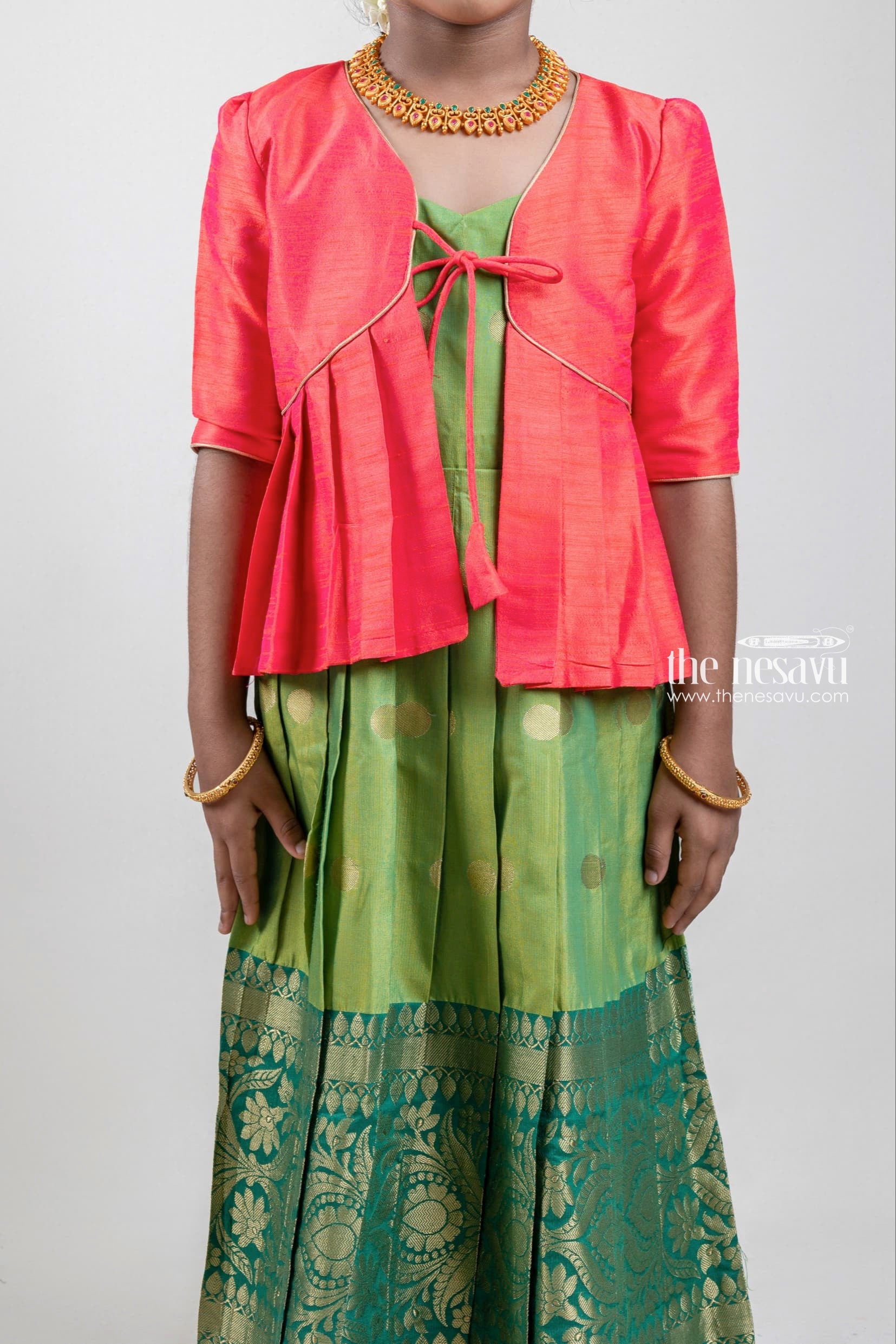 Buy Green N Red Georgette Anarkali Suit Party Wear Online at Best Price |  Cbazaar