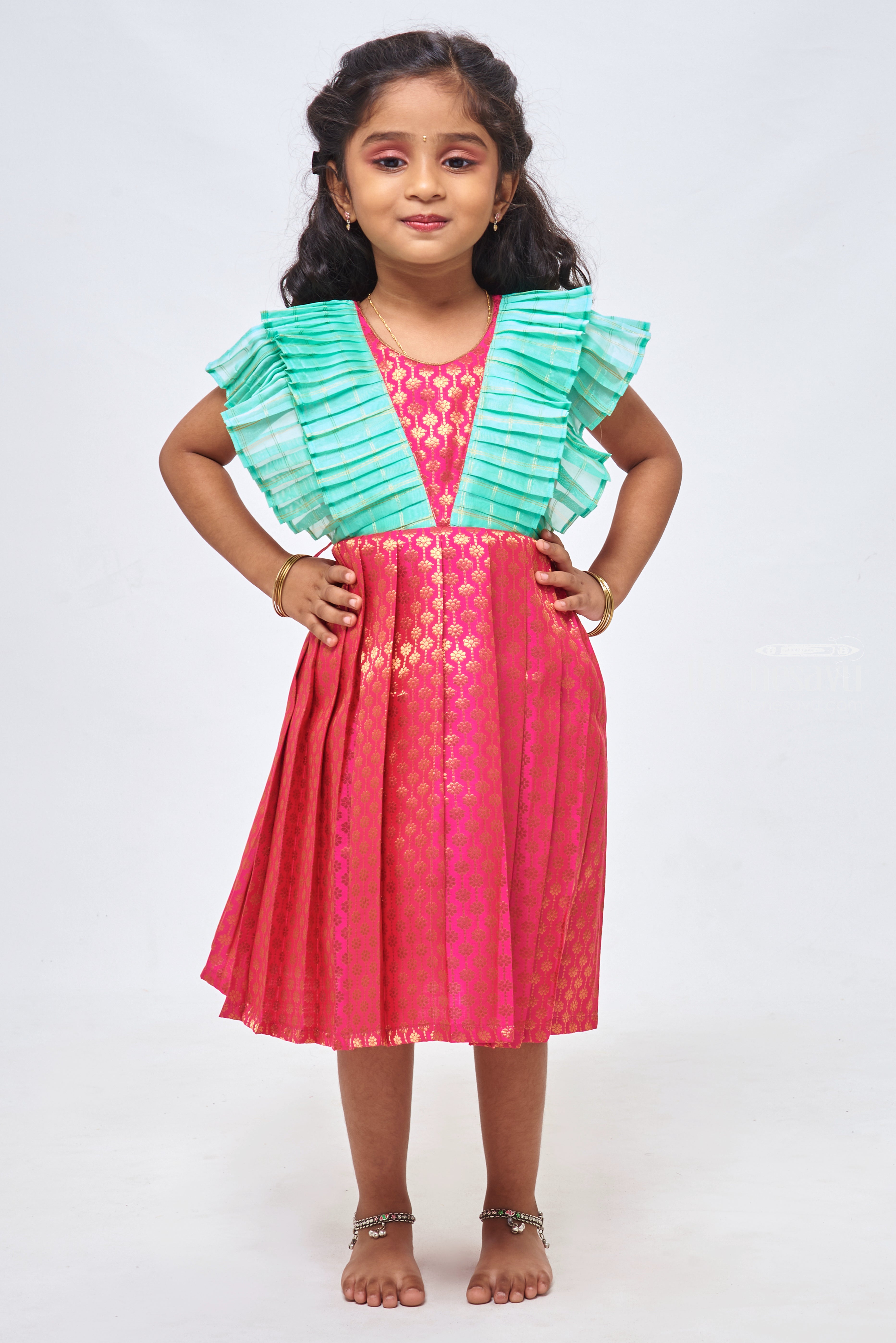 Shivangi Baby Girls Pattu Frock - Shivangi - 4093387