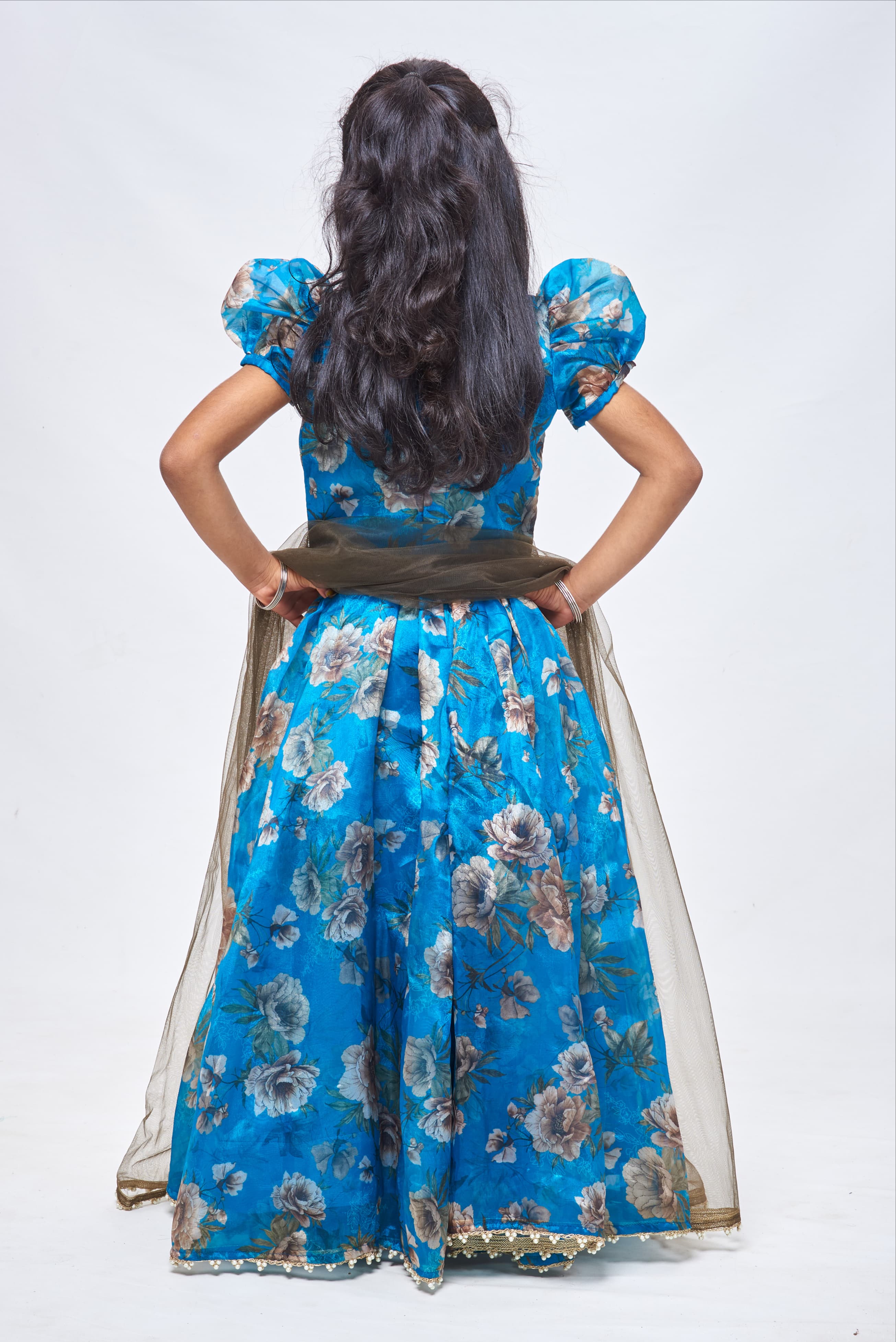 Best Offers on Aqua Blue Velvet Embroidered Lehenga Choli - Upto 20-71% off  Sale -