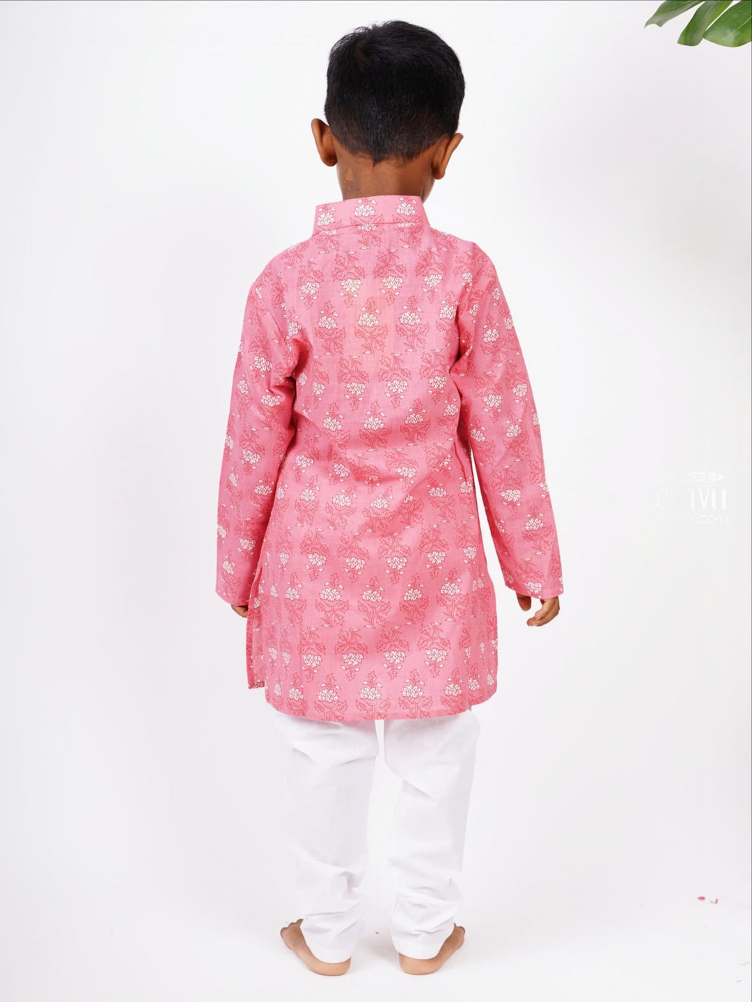 The Nesavu Boys Kurtha Set Soft Cotton Floral Print Kurta with White Pant for Boys Nesavu Buy Latest Cotton Collection | Boys Kurta Design Ideas | The Nesavu