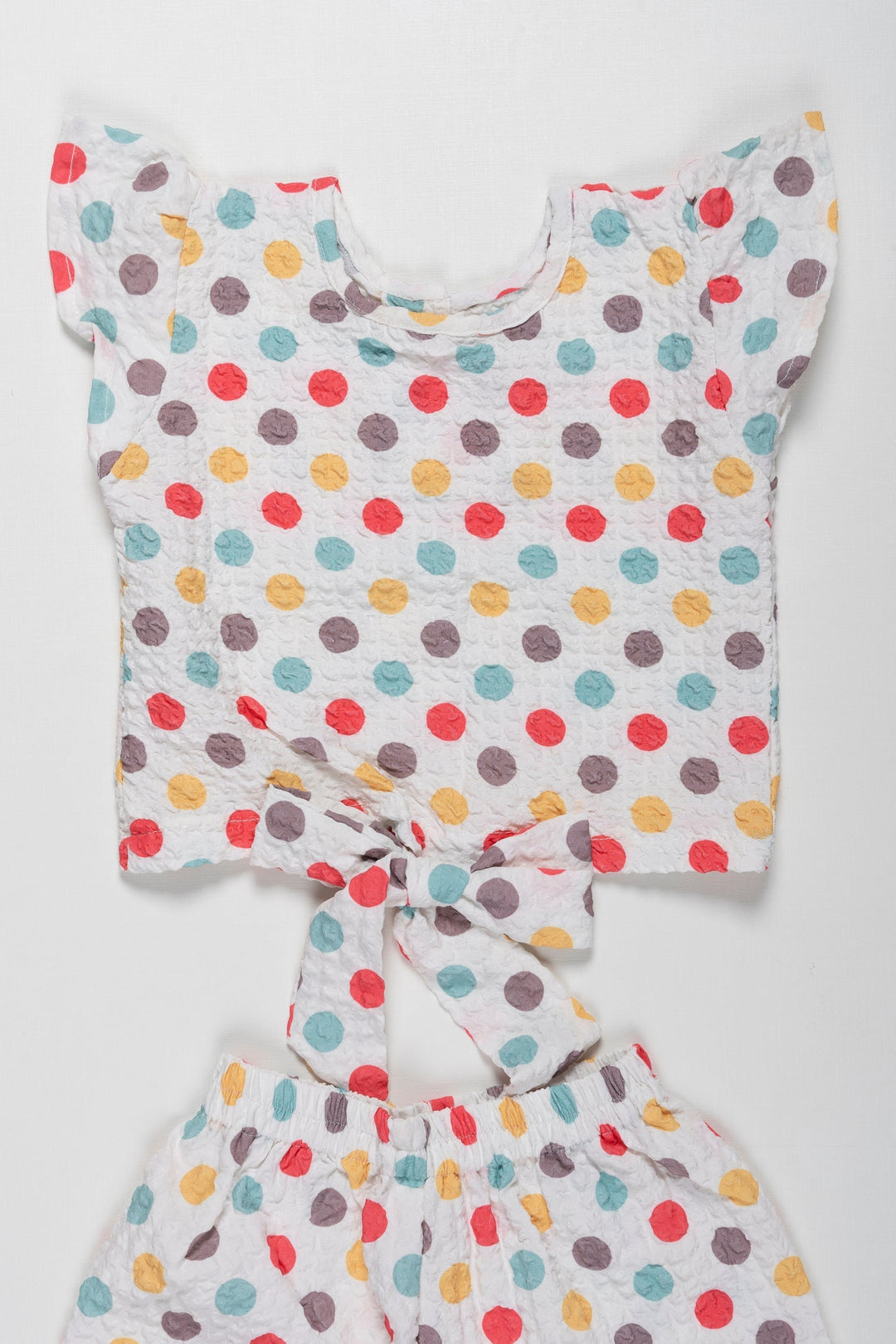 The Nesavu Baby Casual Sets Spotty Dotty Rainbow Set: Girls Playful Polka-Dotted Tee & Shorts Nesavu Girls Polka Dot Cotton Set | Active & Casual Wear for Trendy Toddlers | The Nesavu