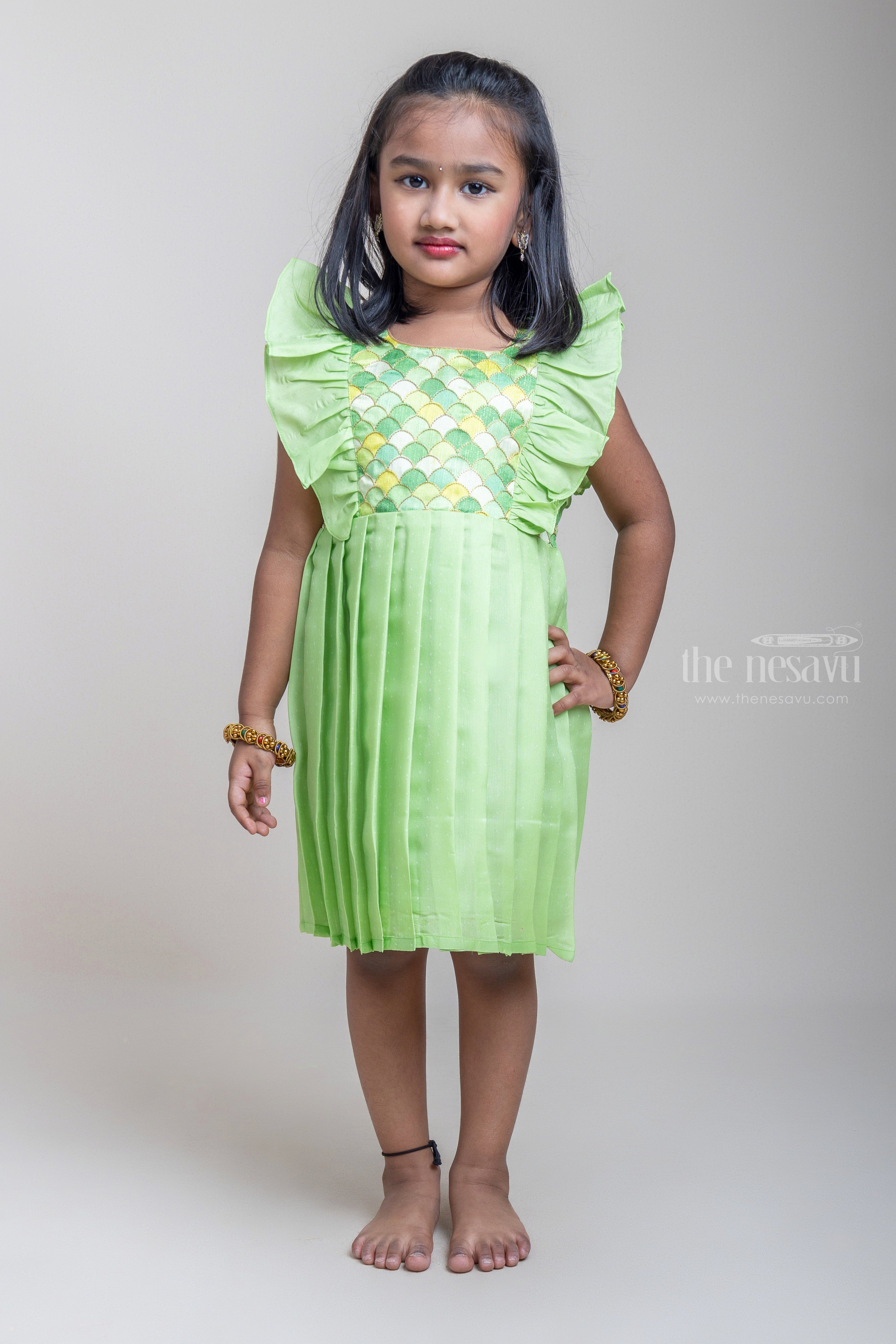 Elegant Semi-Silk Frocks for Little Girls | New Silk Frock Collection ...