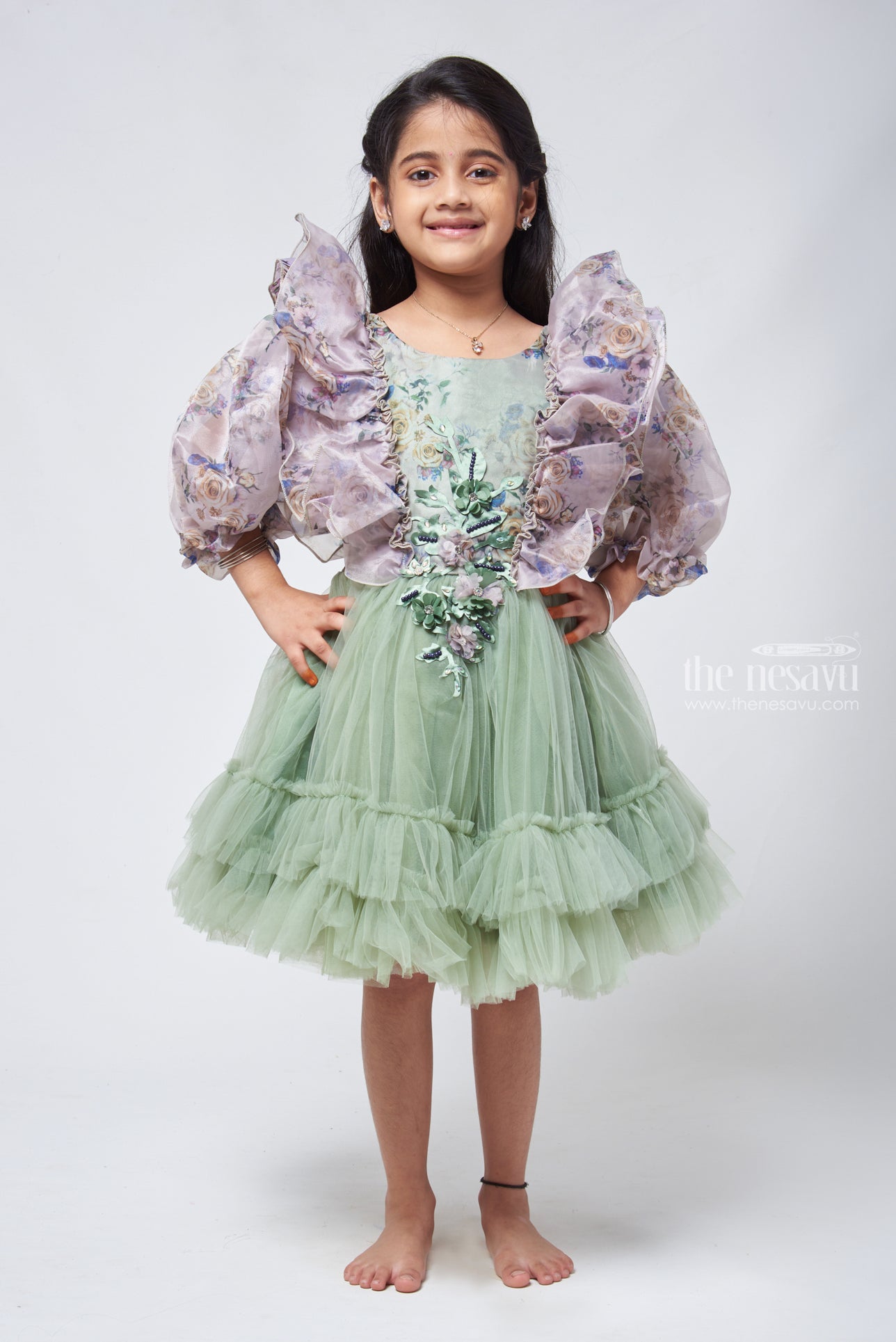 Crayon Kids Girls' Orange Ivory Flower Girl Party Dress with Bow – Oasislync
