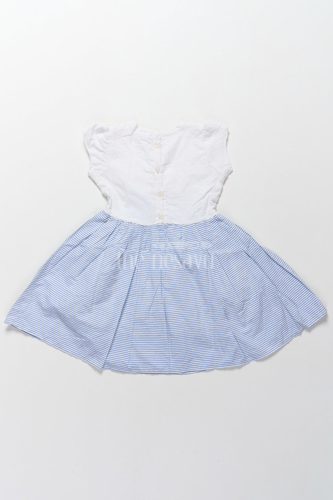 The Nesavu Girls Cotton Frock Stylish Hakoba Frock with Full-Flared Skirt for Girls Aged 18 to 28 Nesavu Stylish Hakoba Frock Girls Embroidery Full-Flared Stripes Nesavu