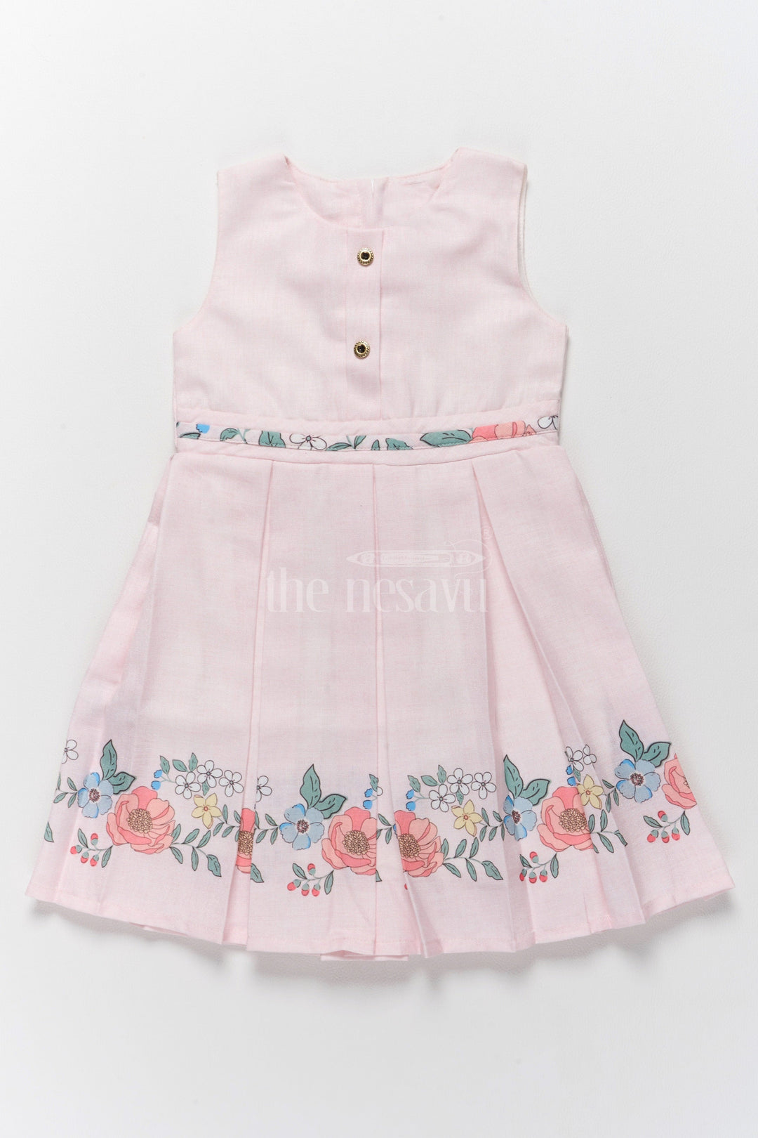 The Nesavu Girls Fancy Frock Stylish Two-Piece Girls Dress and Jacket with Floral Embroidery Nesavu Nesavu Stylish Two-Piece Dress Floral Embroidered Jacket Girls