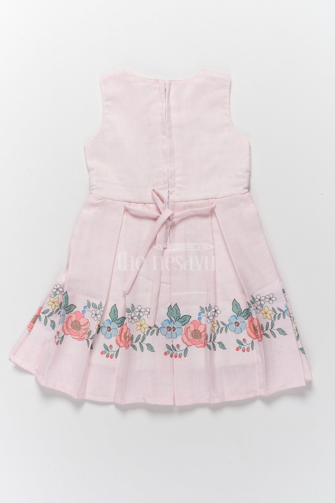 The Nesavu Girls Fancy Frock Stylish Two-Piece Girls Dress and Jacket with Floral Embroidery Nesavu Nesavu Stylish Two-Piece Dress Floral Embroidered Jacket Girls