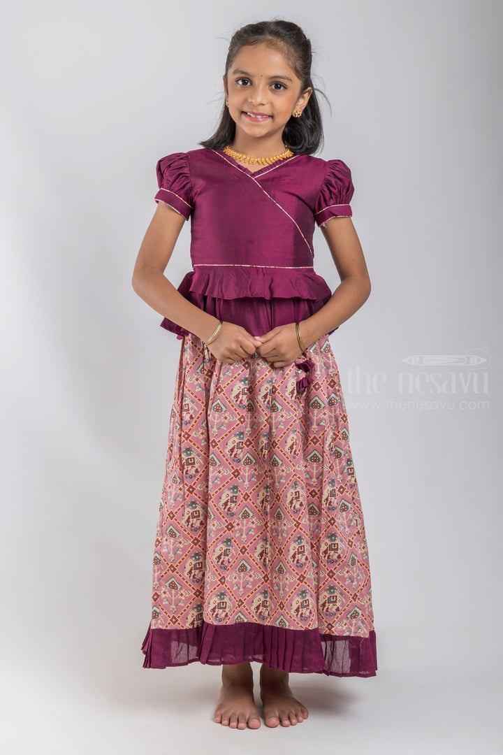 The Nesavu Pattu Pavadai Tamil Nadu Inspired Pattu Pavadai: Experience the Authenticity Nesavu Premium Silk Skirt For Girls | Pattu Pavadai For Girls | The Nesavu