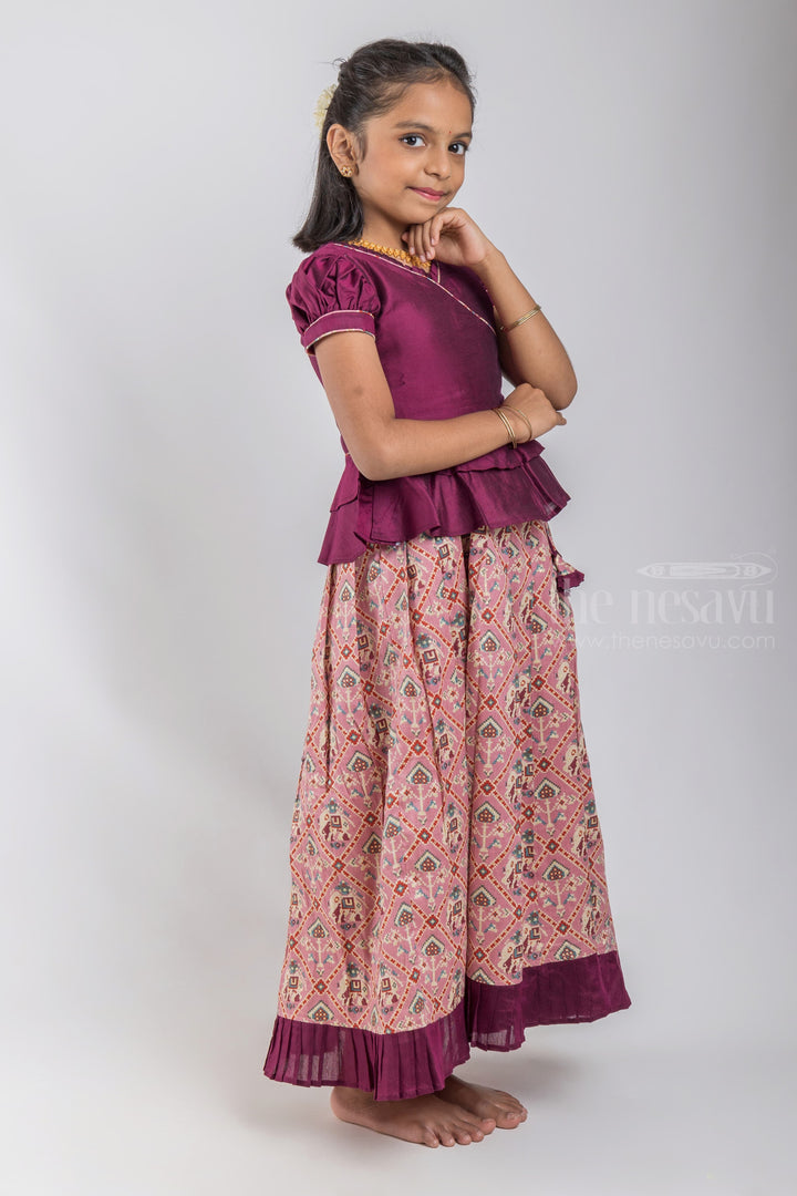 The Nesavu Pattu Pavadai Tamil Nadu Inspired Pattu Pavadai: Experience the Authenticity Nesavu Premium Silk Skirt For Girls | Pattu Pavadai For Girls | The Nesavu