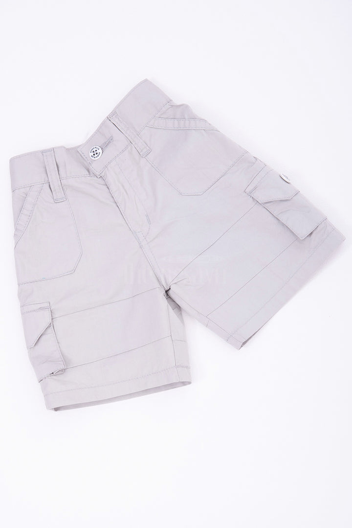 The Nesavu Boys Shorts The Nesavu White Cargo Cotton Boys Daily Wear Shorts Nesavu