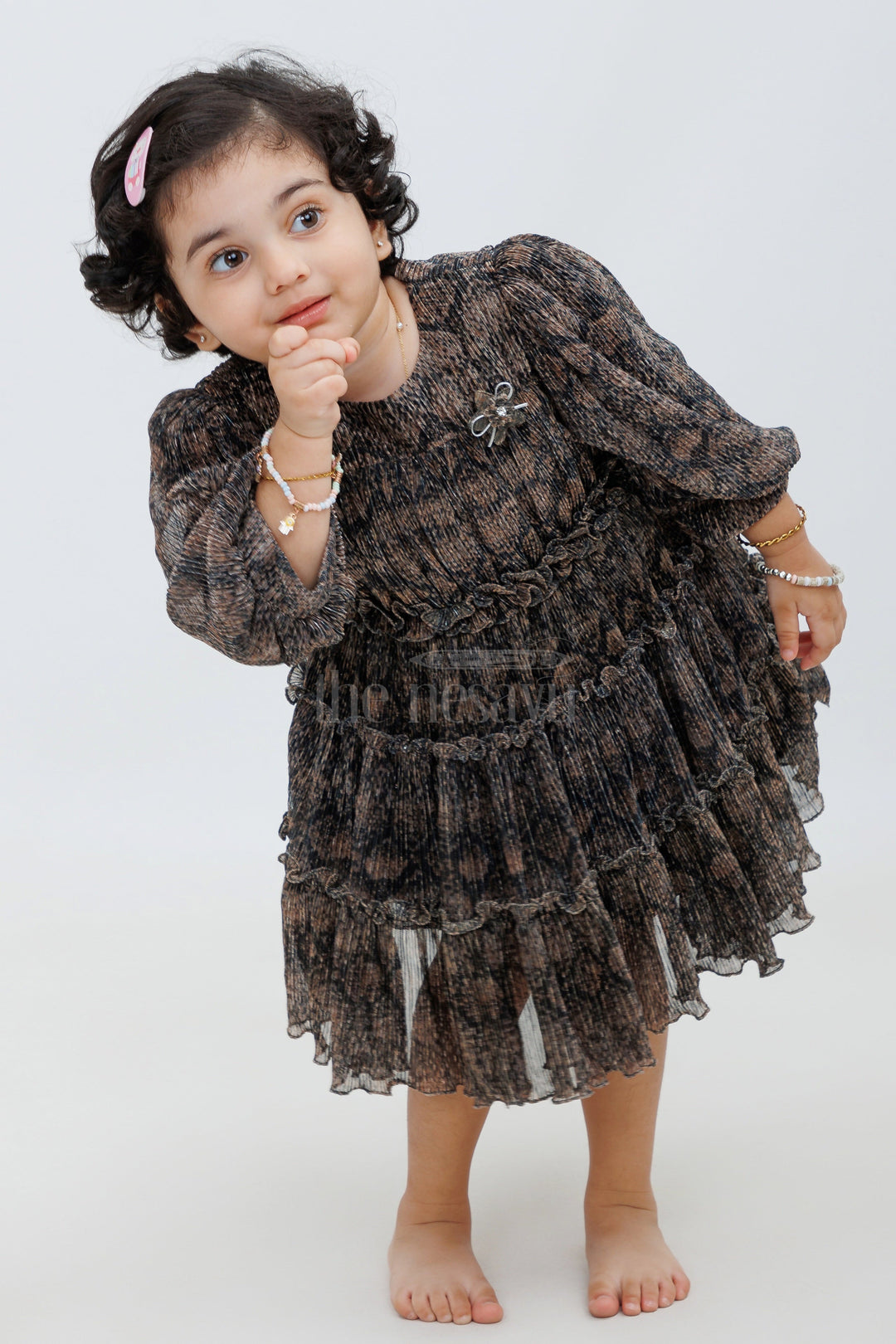 The Nesavu Baby Fancy Frock Trendy New Fashion Party Frock - Designer Baby Dress with Puff Sleeves Nesavu Trendy New Fashion Party Frock - Nesavu | Designer Baby Dress