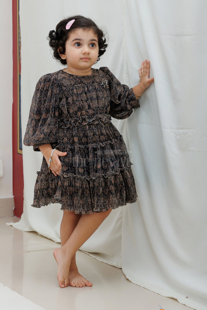 The Nesavu Baby Fancy Frock Trendy New Fashion Party Frock - Designer Baby Dress with Puff Sleeves Nesavu Trendy New Fashion Party Frock - Nesavu | Designer Baby Dress