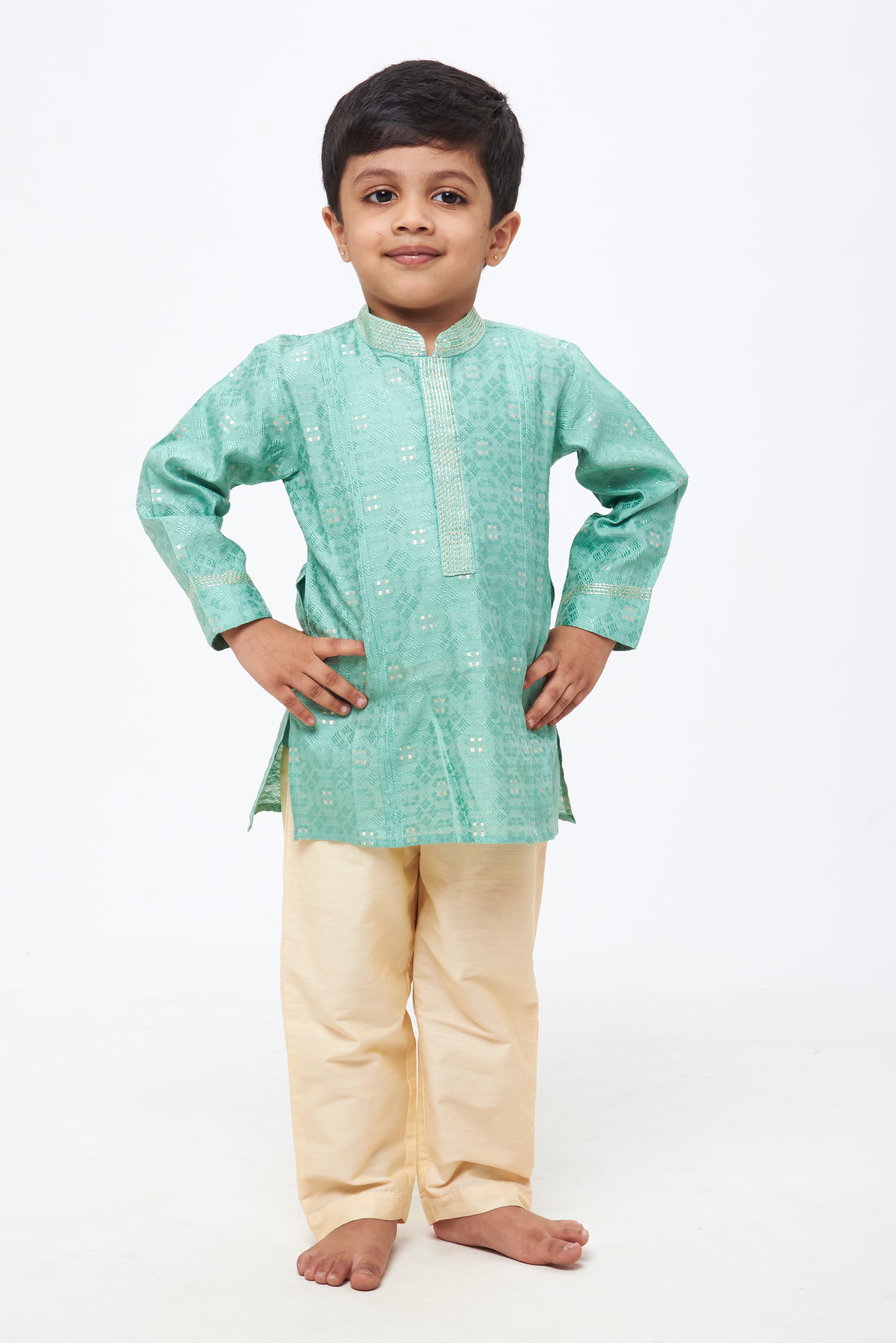 Buy A&J DESIGN Baby Boys Gentleman Suit, 2Pcs Outfit Shirt & Pants, Blue  Khaki, 12-18 Months at Amazon.in