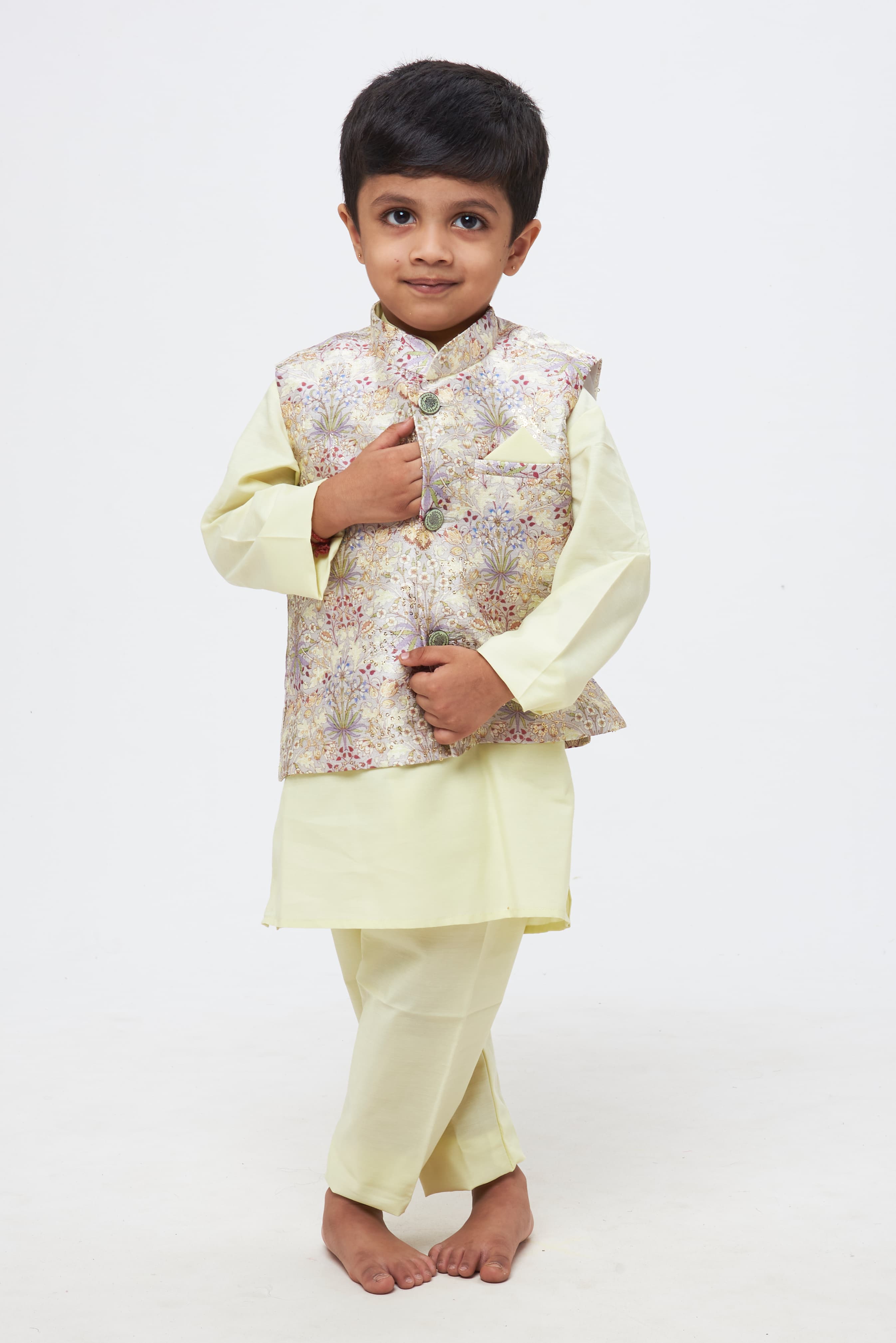 Indigo Half Sleeves jacket by Khela Kids | The Secret Label