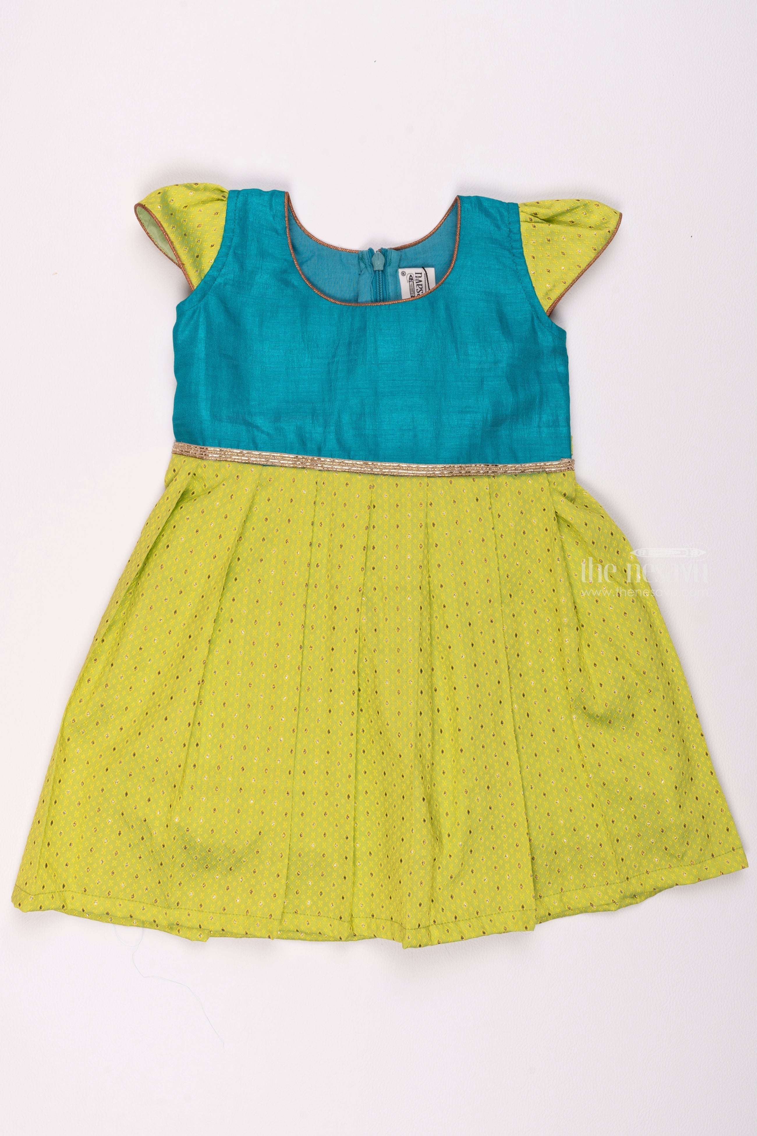 Pure Silk Knot Type Tie Frock Design Gown for Baby Girl