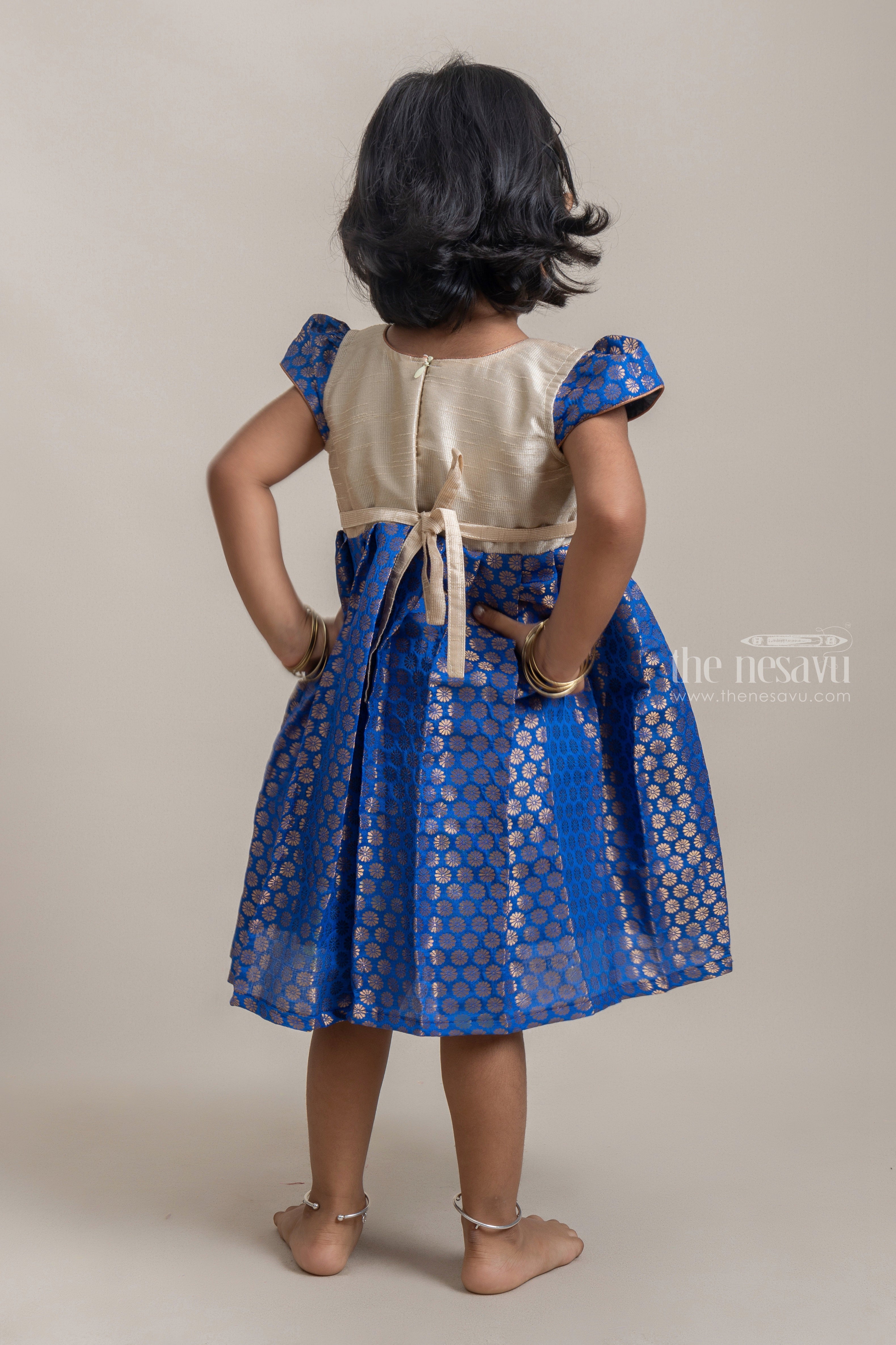 Yellow Banaras Silk Kids Dress – Navishka