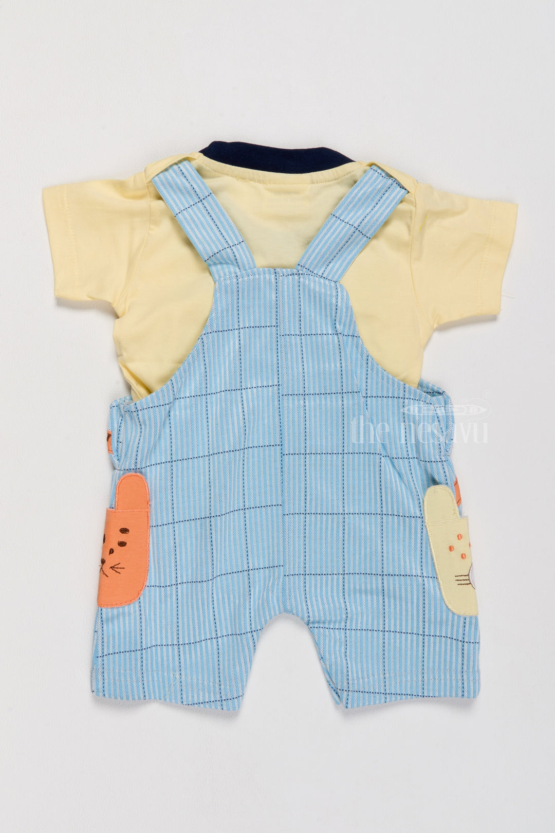 The Nesavu Baby Casual Sets Winter Clothes Newborn Blue Jungle Theme Dungaree with Yellow T-Shirt Nesavu Nesavu Winter Clothes Newborn Blue Jungle Theme Dungaree Yellow T-Shirt