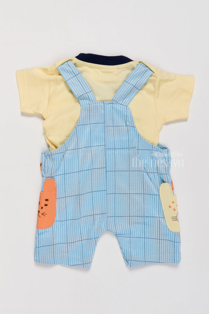 The Nesavu Baby Casual Sets Winter Clothes Newborn Blue Jungle Theme Dungaree with Yellow T-Shirt Nesavu Nesavu Winter Clothes Newborn Blue Jungle Theme Dungaree Yellow T-Shirt