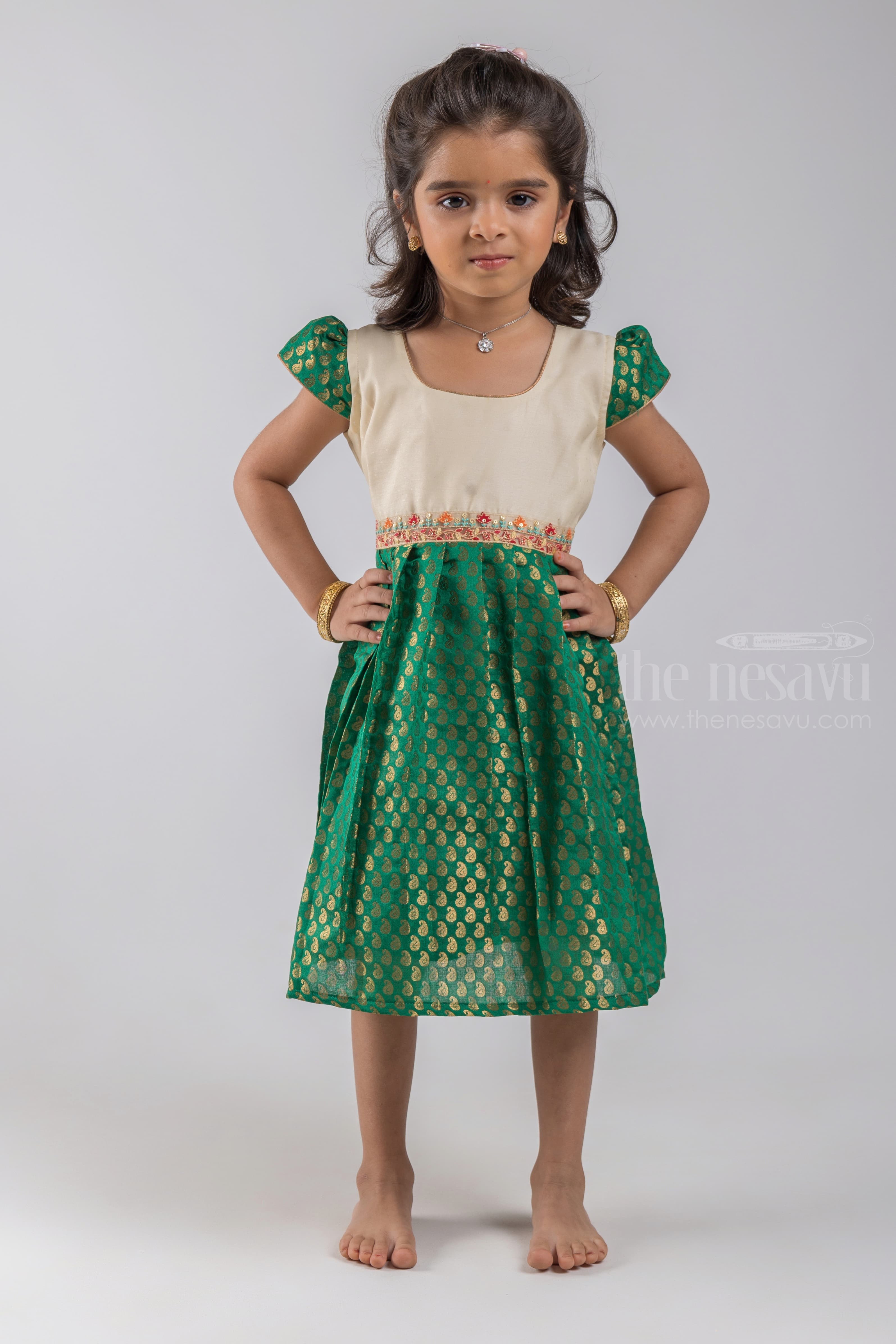 Raw Silk Cotton Latest Frock Design For Baby Girl