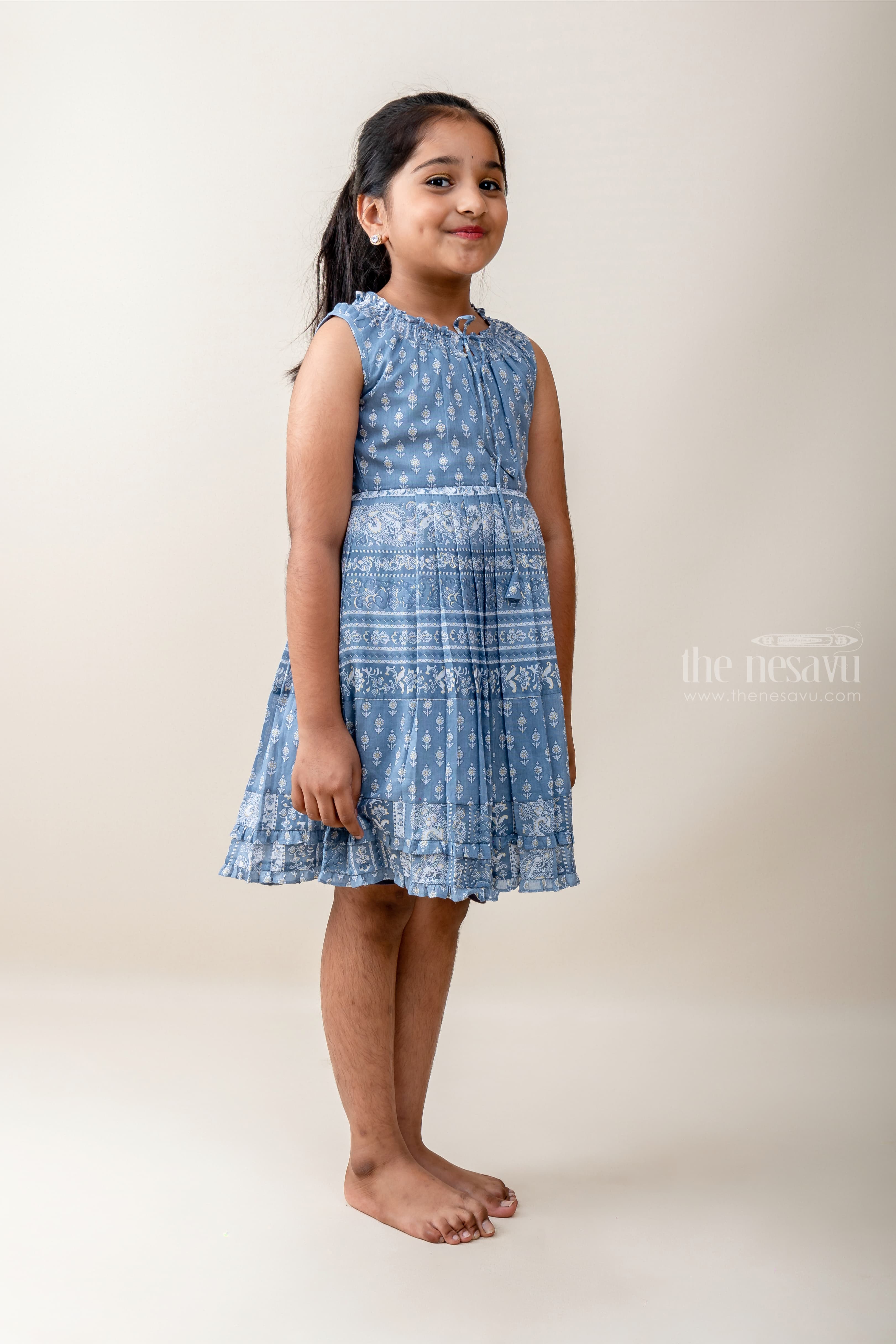 Girls & Baby Girls Royal Blue Princess dress with short sleeves by  Peppermint | Wonderland