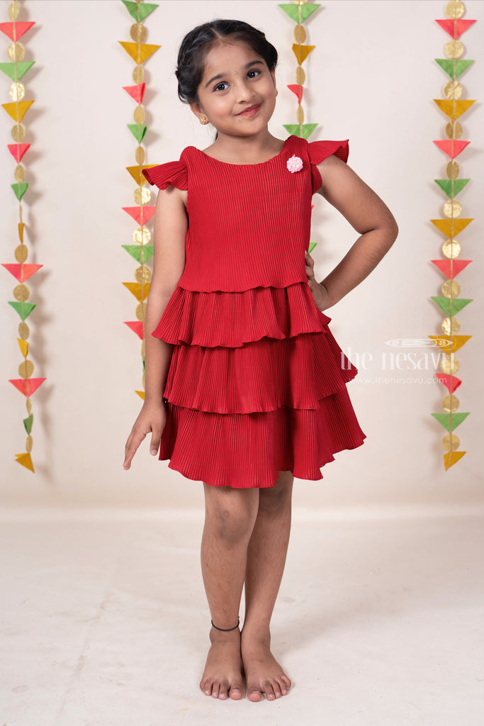 Aja Linka Dress- Cherry Red - Monkee's of Ridgeland