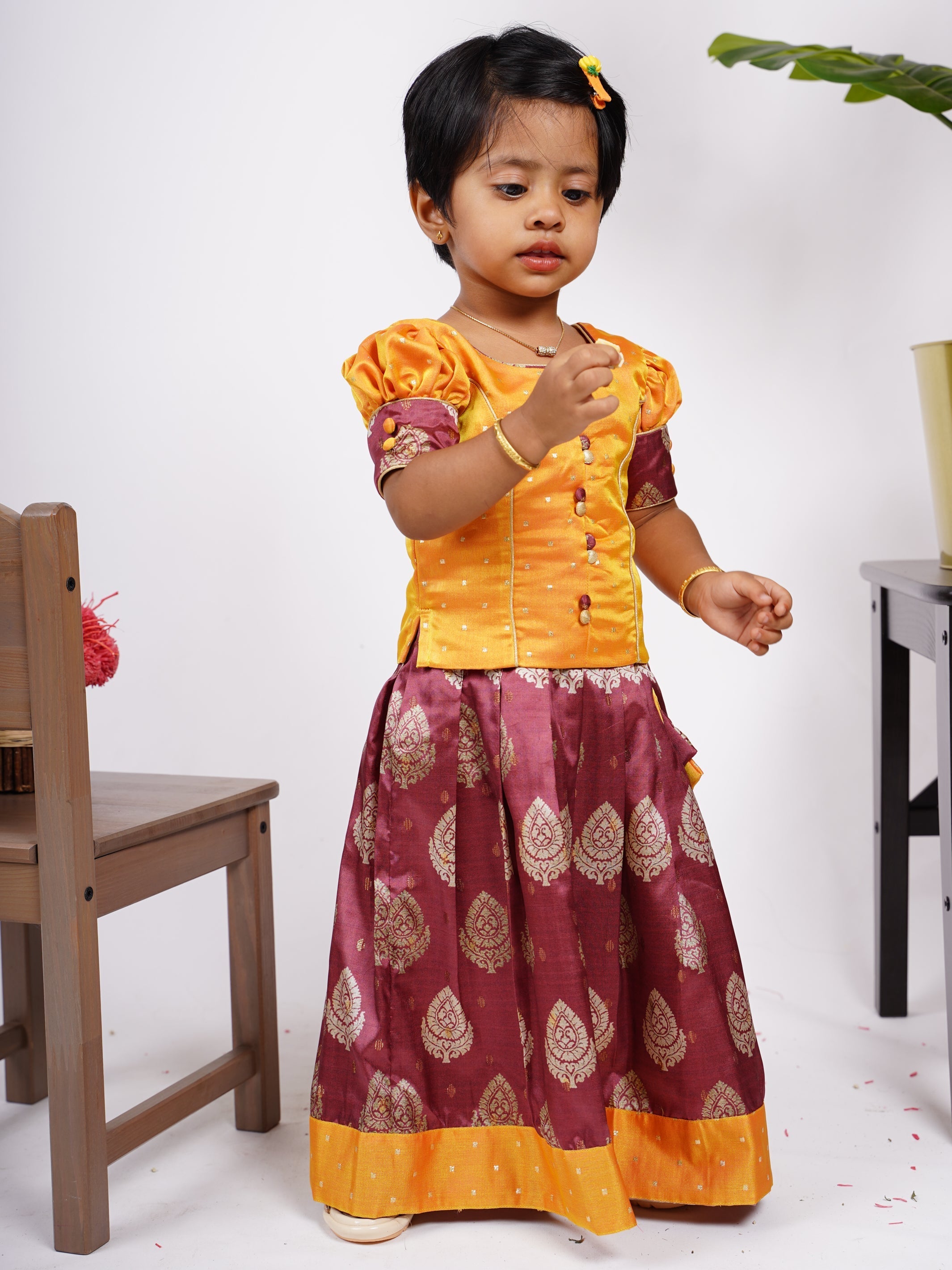 nesavu designer jacquard silk pattu langa voni for baby girls the nesavu thenesavu psr silks 29400018944085