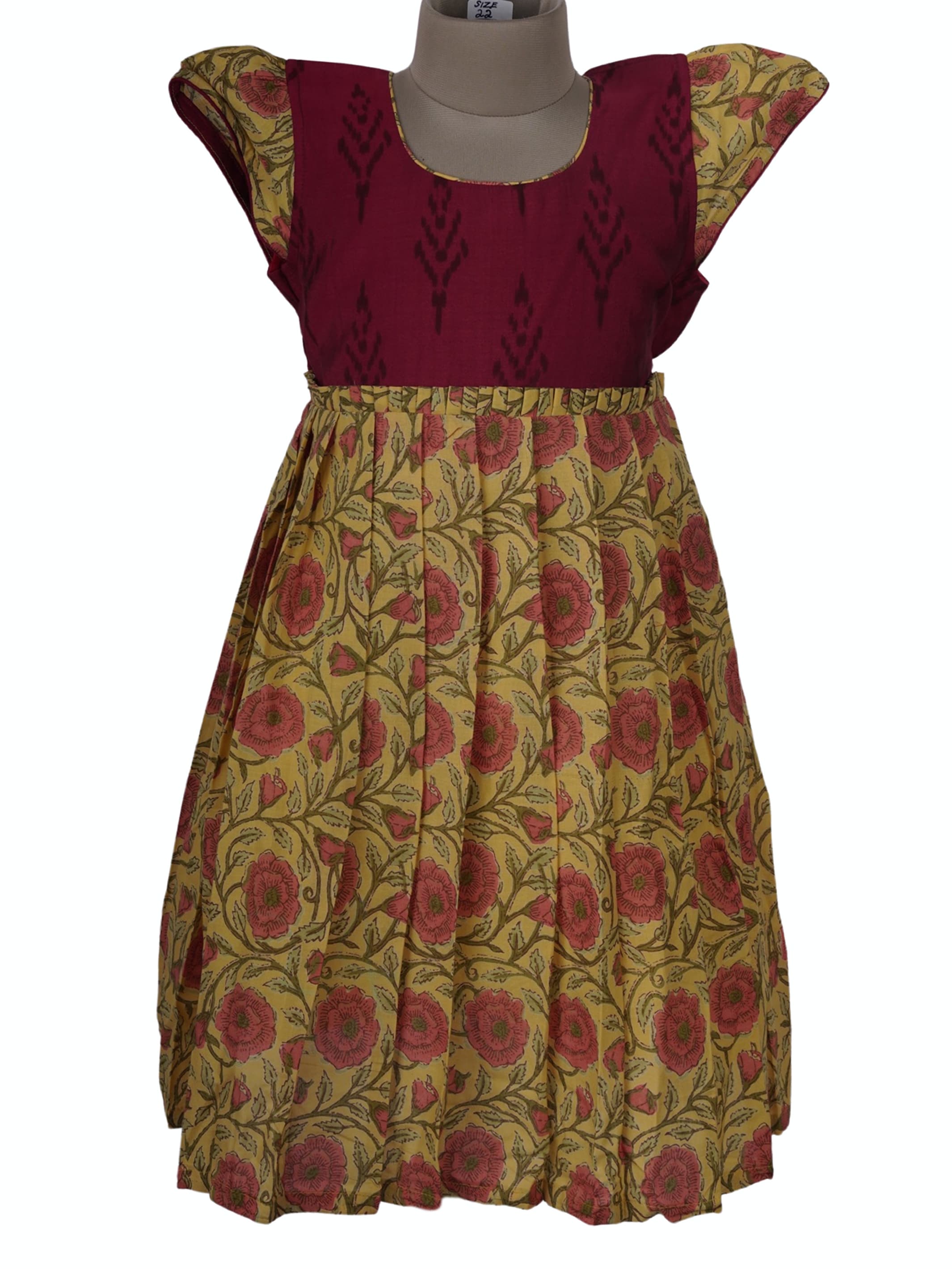 Classy Missy - *Stitched Cotton Kalamkari Frocks Only on VLC* Material -  Pure Cotton Kalamkari Suit with Duppatta Size: L Size dress you can extend  Upto XXL(By Alteration) With Boat neck, back