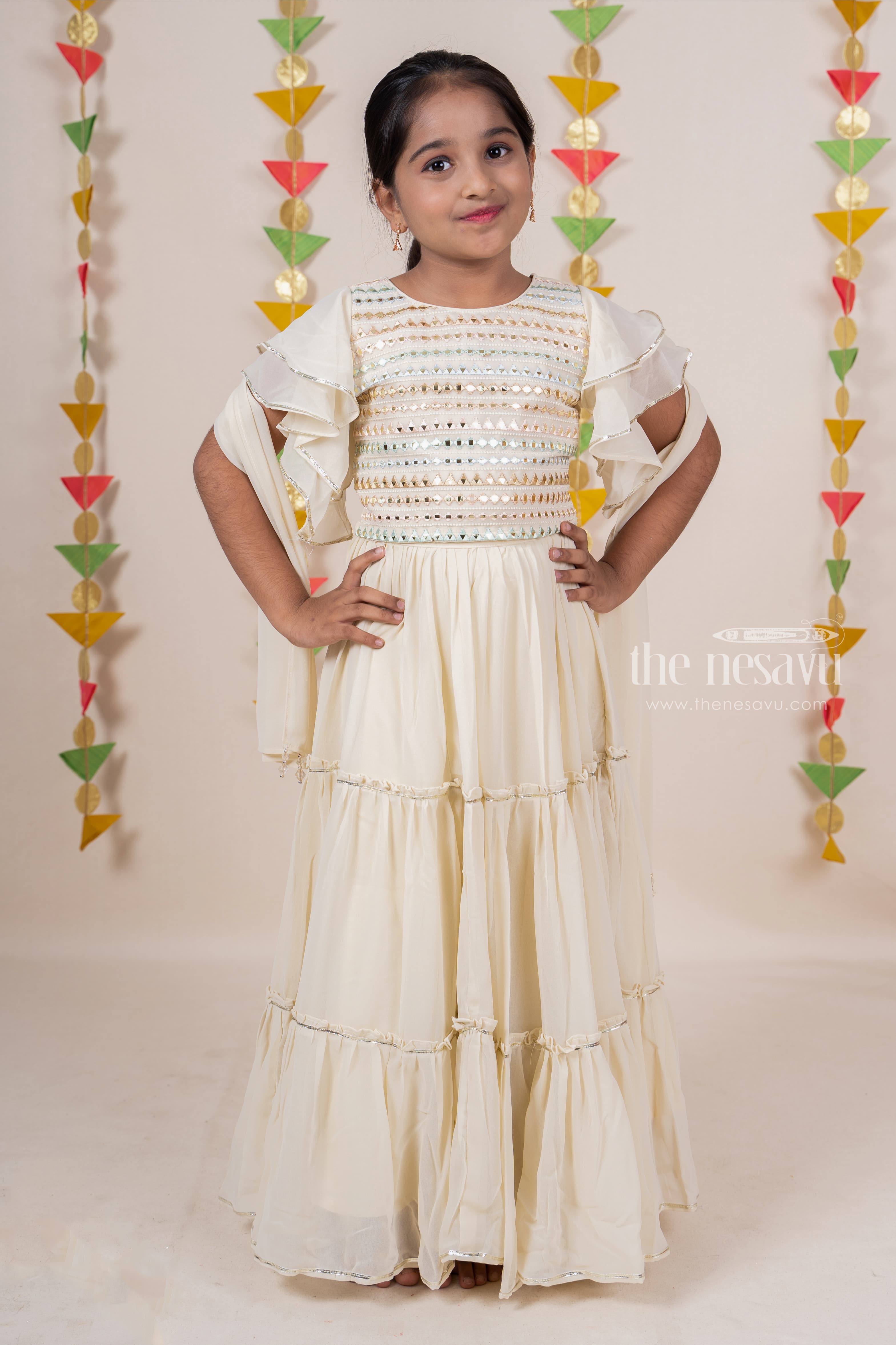 Buy Outstanding Girls Woven Ready To Wear Lehenga Choli– Inddus.in