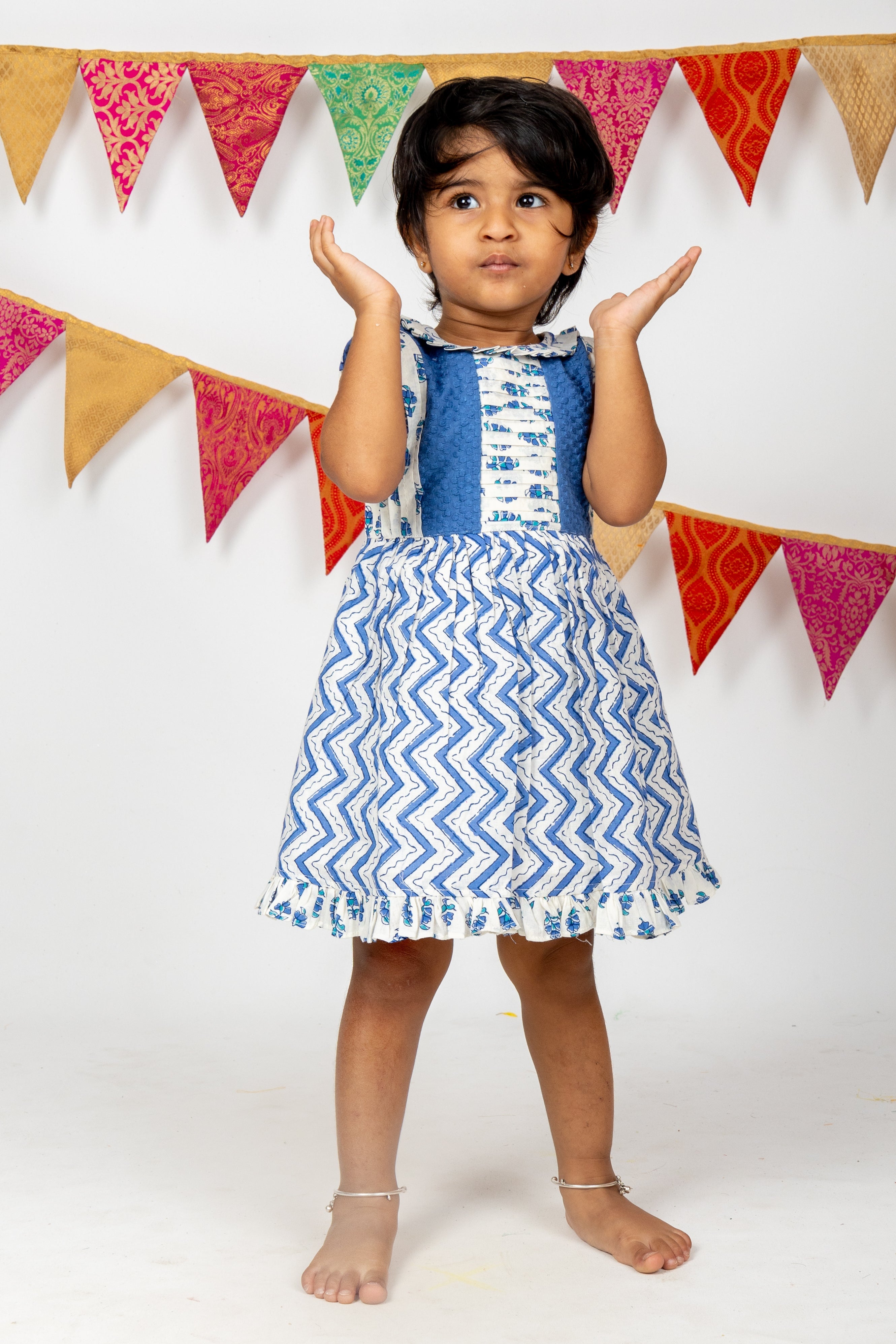 Buy SAMJHO FASHION Fit and Flare Dress FestiveWedding Net Fabric for  Baby Girls 612 Months Navy Blue at Amazonin