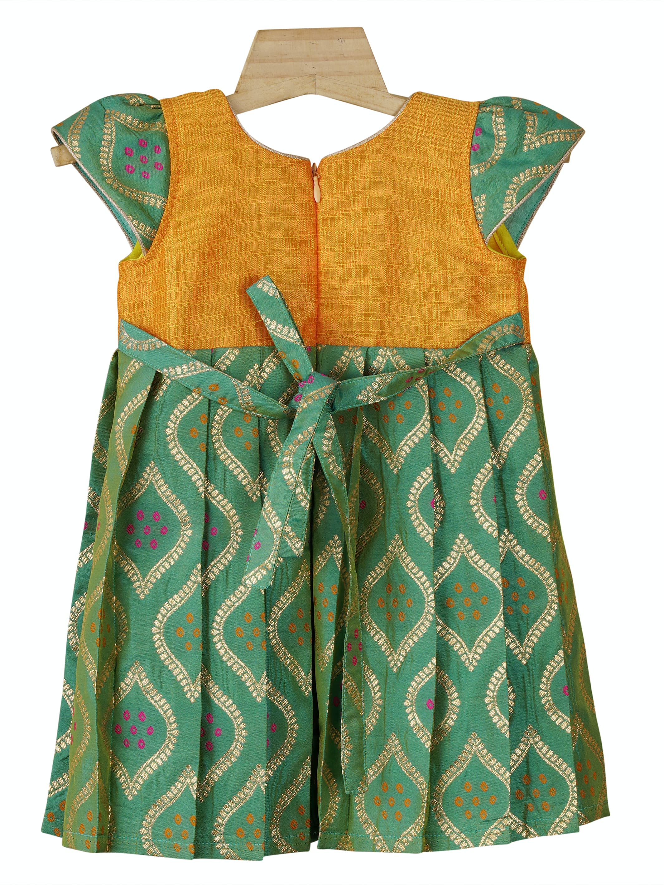 Multi-Color Silk Designer Baby Frock - Childbird Kids Couture - 3693473