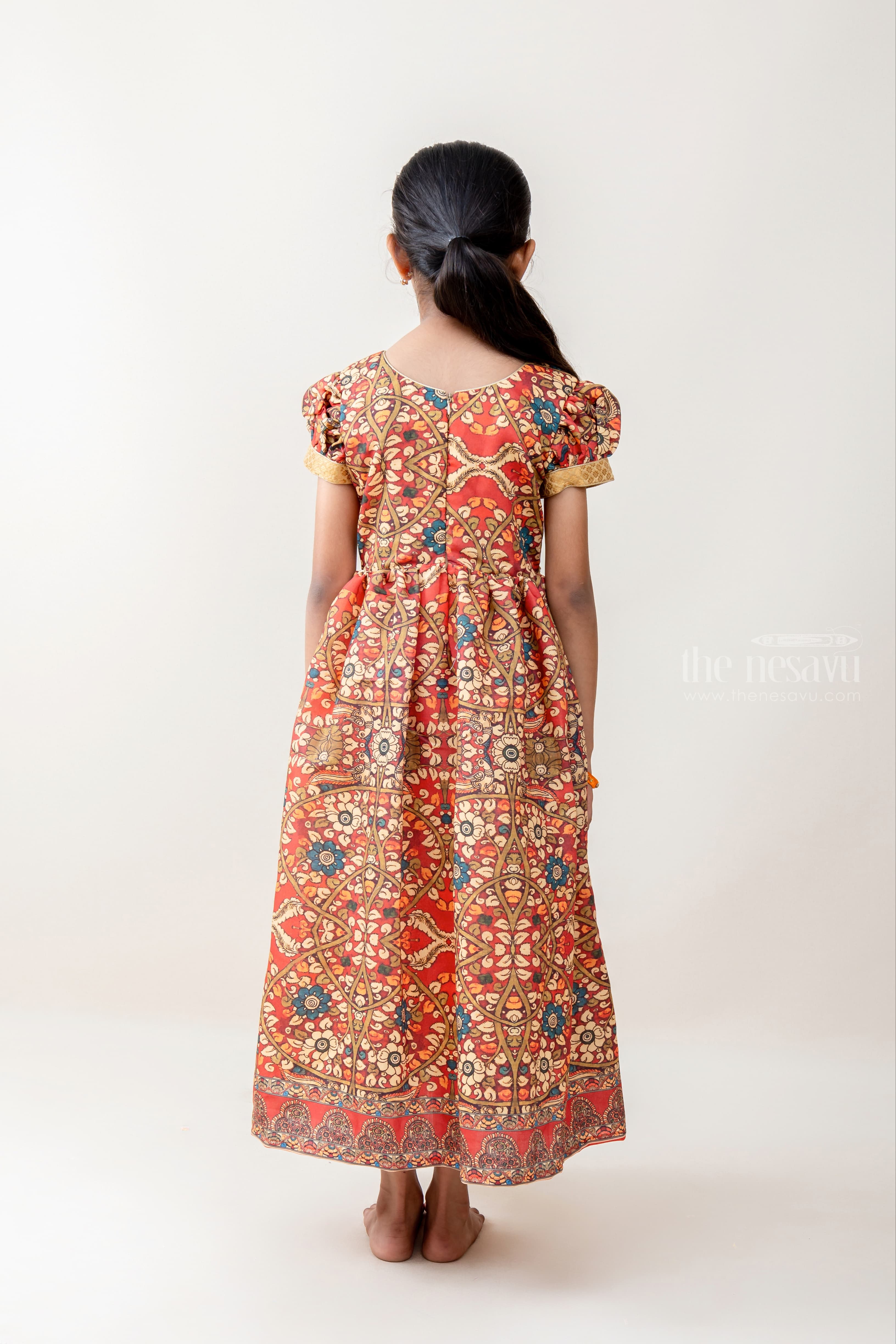 Buy Red Kalamkari Halter Dress Online @ Tjori.Com. Free Shipping – TJORI