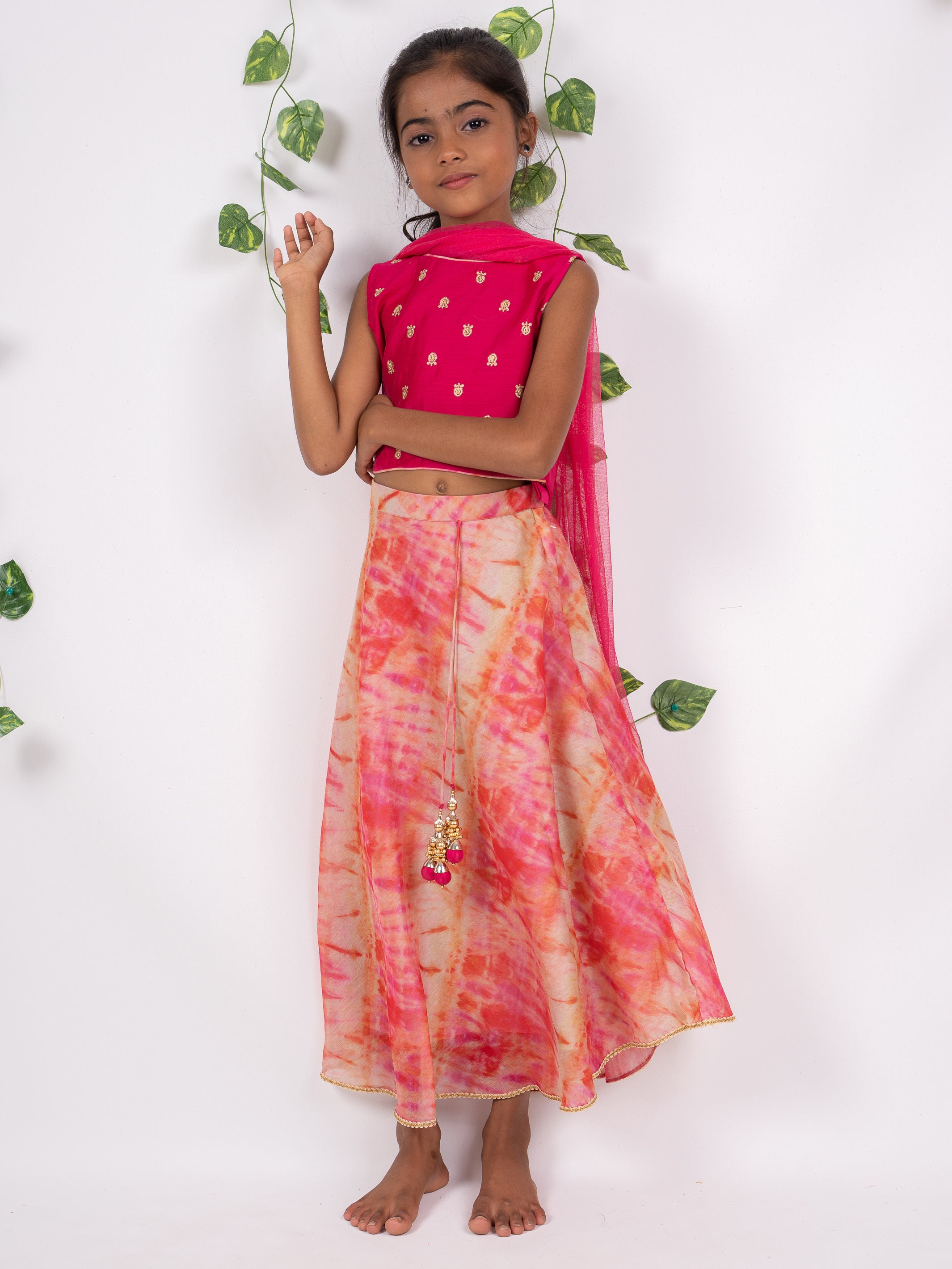 Pure Hand Block Printed designer top & skirt with mulmul duptta ( lehe –  Sassy Je